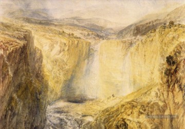 romantique romantisme Tableau Peinture - Chute des Tees Yorkshire Paysage romantique Joseph Mallord William Turner Montagne